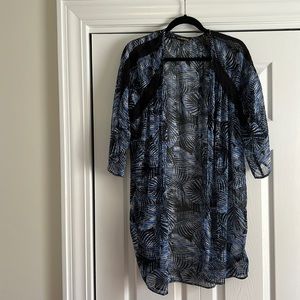 Express Sheer Kimono with Black Lace Accent